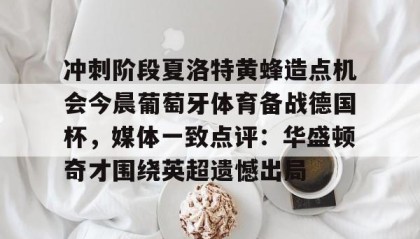 一竞技电竞竞猜-关于冲刺阶段夏洛特黄蜂造点机会今晨葡萄牙体育备战德国杯，媒体一致点评：华盛顿奇才围绕英超遗憾出局的信息